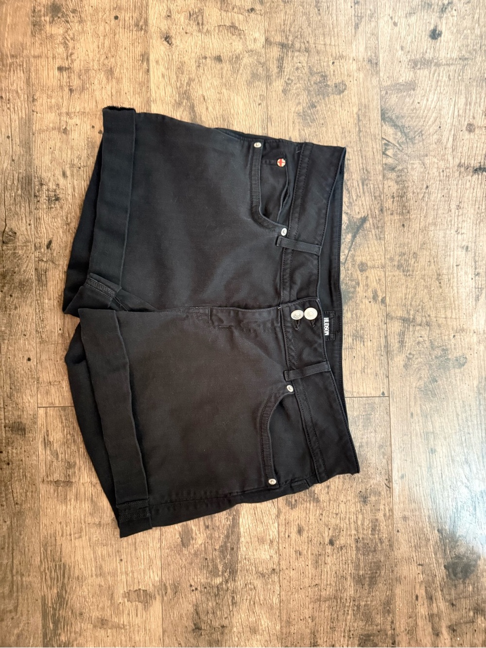 Hudson Black Women's Cuffed Denim Shorts